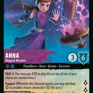 DISNEY LORCANA SINGLE CARDS: REIGN OF JAFAR #16: Anna – Magical Mission (Rare Foil 72/204: NM)