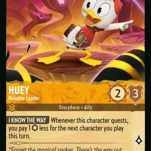 DISNEY LORCANA SINGLE CARDS: REIGN OF JAFAR #170: Huey – Reliable Leader (Uncommon 3/204: NM) DISNEY LORCANA SINGLE CARDS: REIGN OF JAFAR #170: Huey – Reliable Leader (Uncommon 3/204: NM)
