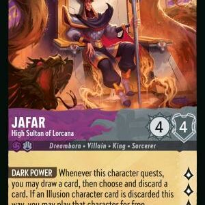 DISNEY LORCANA SINGLE CARDS: REIGN OF JAFAR #183: Jafar – High Sultan of Lorcana (Super Rare Foil 74/204: NM)