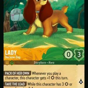DISNEY LORCANA SINGLE CARDS: REIGN OF JAFAR #212: Lady – Decisive Dog (Rare 33/204: NM)