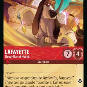 DISNEY LORCANA SINGLE CARDS: REIGN OF JAFAR #218: Lafayette – Sleepy Basset Hound (Common Foil 132/204: NM)