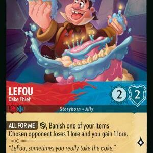 DISNEY LORCANA SINGLE CARDS: REIGN OF JAFAR #219: LeFou – Cake Thief (Uncommon 138/204: NM)