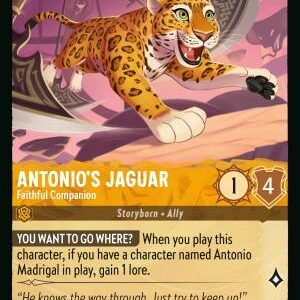 DISNEY LORCANA SINGLE CARDS: REIGN OF JAFAR #22: Antonio’s Jaguar – Faithful Companion (Common Foil 31/204: N