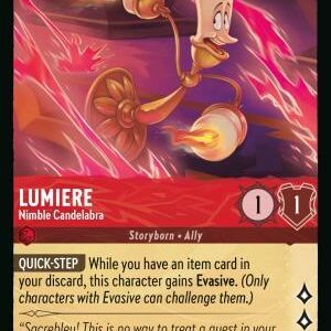 DISNEY LORCANA SINGLE CARDS: REIGN OF JAFAR #238: Lumiere – Nimble Candelabra (Common 128/204: NM)