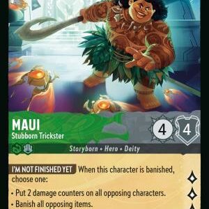 DISNEY LORCANA SINGLE CARDS: REIGN OF JAFAR #254: Maui – Stubborn Trickster (Super Rare 110/204: NM)