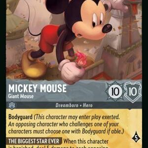 DISNEY LORCANA SINGLE CARDS: REIGN OF JAFAR #259: Mickey Mouse – Giant Mouse (Legendary Foil 199/204: NM)