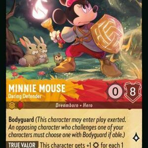 DISNEY LORCANA SINGLE CARDS: REIGN OF JAFAR #260: Minnie Mouse – Daring Defender (Rare 6/204: NM)