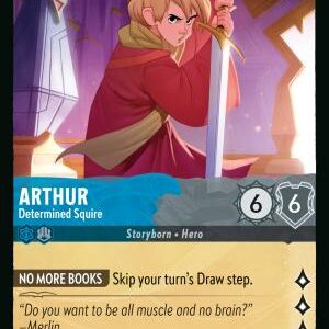 DISNEY LORCANA SINGLE CARDS: REIGN OF JAFAR #27: Arthur – Determined Squire (Uncommon 168/204: NM)