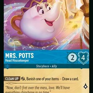DISNEY LORCANA SINGLE CARDS: REIGN OF JAFAR #276: Mrs. Potts – Head Housekeeper (Common Foil 161/204: NM)