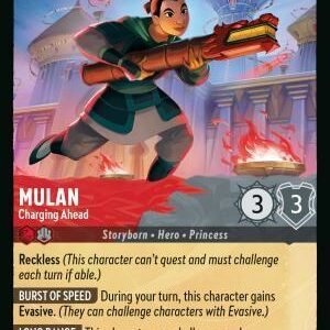 DISNEY LORCANA SINGLE CARDS: REIGN OF JAFAR #278: Mulan – Charging Ahead (Super Rare Foil 141/204: NM)