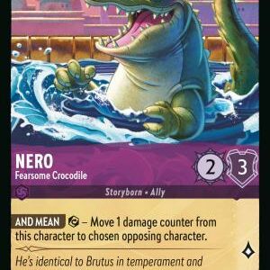 DISNEY LORCANA SINGLE CARDS: REIGN OF JAFAR #292: Nero – Fearsome Crocodile (Common 65/204: NM)