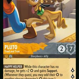 DISNEY LORCANA SINGLE CARDS: REIGN OF JAFAR #312: Pluto – Tried and True (Uncommon 28/204: NM)