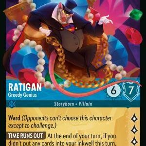 DISNEY LORCANA SINGLE CARDS: REIGN OF JAFAR #334: Ratigan – Greedy Genius (Legendary Foil 167/204: NM)