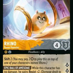 DISNEY LORCANA SINGLE CARDS: REIGN OF JAFAR #340: Rhino – Power Hamster (Super Rare Foil 30/204: NM)