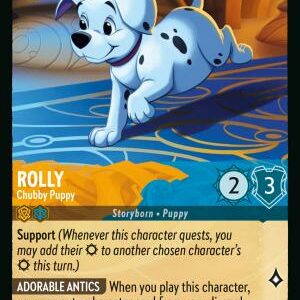 DISNEY LORCANA SINGLE CARDS: REIGN OF JAFAR #341: Rolly – Chubby Puppy (Uncommon 26/204: NM)