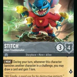 DISNEY LORCANA SINGLE CARDS: REIGN OF JAFAR #356: Stitch – Alien Troublemaker (Rare Foil 200/204: NM)