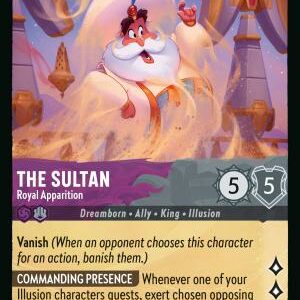 DISNEY LORCANA SINGLE CARDS: REIGN OF JAFAR #374: The Sultan – Royal Apparition (Rare 73/204: NM)
