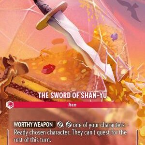 DISNEY LORCANA SINGLE CARDS: REIGN OF JAFAR #377: The Sword of Shan?Yu (Enchanted Holofoil 219/204: NM)