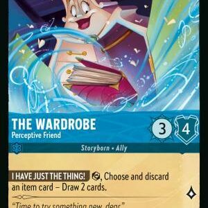 DISNEY LORCANA SINGLE CARDS: REIGN OF JAFAR #380: The Wardrobe – Perceptive Friend (Common Foil 160/204: NM) DISNEY LORCANA SINGLE CARDS: REIGN OF JAFAR #380: The Wardrobe – Perceptive Friend (Common Foil 160/204: NM)