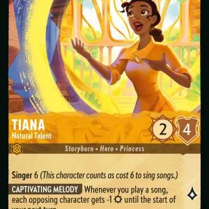 DISNEY LORCANA SINGLE CARDS: REIGN OF JAFAR #385: Tiana – Natural Talent (Rare 9/204: NM)