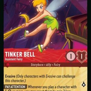 DISNEY LORCANA SINGLE CARDS: REIGN OF JAFAR #388: Tinker Bell – Insistent Fairy (Legendary Foil 136/204: NM)