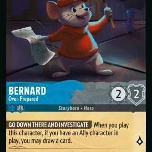 DISNEY LORCANA SINGLE CARDS: REIGN OF JAFAR #42: Bernard – Over?Prepared (Uncommon 169/204: NM)