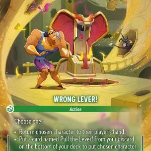 DISNEY LORCANA SINGLE CARDS: REIGN OF JAFAR #421: Wrong Lever! (Enchanted Holofoil 216/204: NM)