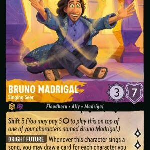 DISNEY LORCANA SINGLE CARDS: REIGN OF JAFAR #55: Bruno Madrigal – Singing Seer (Super Rare Foil 20/204: NM)