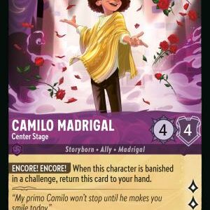 DISNEY LORCANA SINGLE CARDS: REIGN OF JAFAR #62: Camilo Madrigal – Center Stage (Common 75/204: NM)
