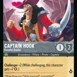 DISNEY LORCANA SINGLE CARDS: REIGN OF JAFAR #66: Captain Hook – Forceful Duelist (Common 186/204: NM)