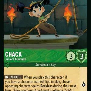 DISNEY LORCANA SINGLE CARDS: REIGN OF JAFAR #72: Chaca – Junior Chipmunk (Common Foil 88/204: NM)