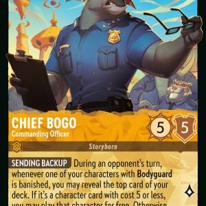 DISNEY LORCANA SINGLE CARDS: REIGN OF JAFAR #77: Chief Bogo – Commanding Officer (Legendary 18/204: NM)