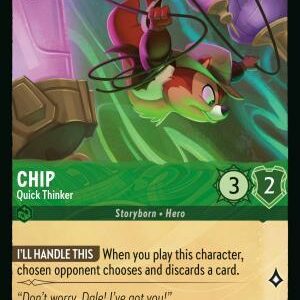 DISNEY LORCANA SINGLE CARDS: REIGN OF JAFAR #80: Chip – Quick Thinker (Uncommon Foil 97/204: NM)