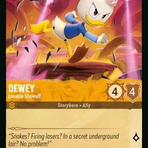 DISNEY LORCANA SINGLE CARDS: REIGN OF JAFAR #94: Dewey – Lovable Showoff (Common 2/204: NM)