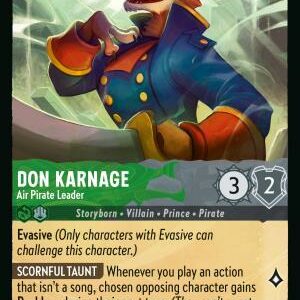 DISNEY LORCANA SINGLE CARDS: REIGN OF JAFAR #97: Don Karnage – Air Pirate Leader (Uncommon Foil 108/204: NM)