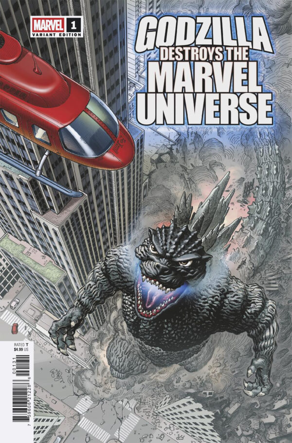 GODZILLA DESTROYS THE MARVEL UNIVERSE #1: E.J. Su Fan Favortite cover C