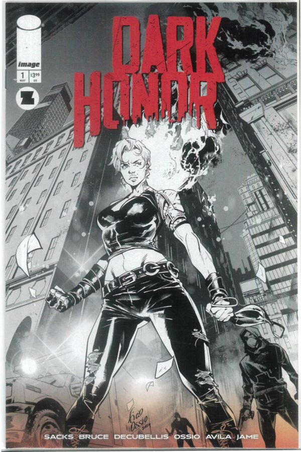 DARK HONOR #1: Fico Ossio B&W RI cover B