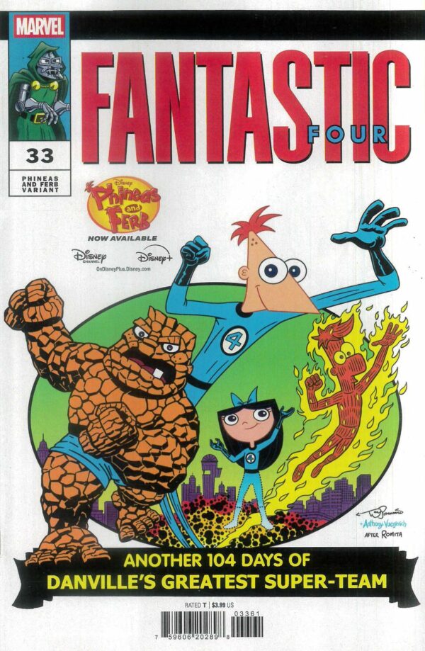 FANTASTIC FOUR (2022 SERIES) #33: Dan Povenmire Phineas and Ferb cover F