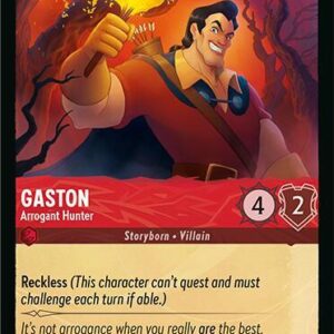 DISNEY LORCANA SINGLE CARDS: FABLED #129: Gaston – Arrogant Hunter (Common Foil 115/204: NM)