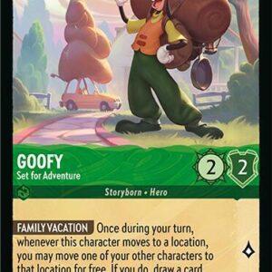 DISNEY LORCANA SINGLE CARDS: FABLED #136: Goofy – Set for Adventure (Rare 74/204: NM)