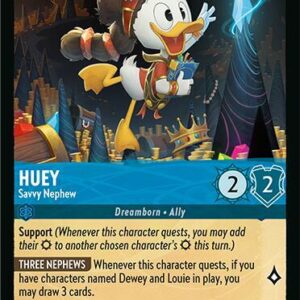 DISNEY LORCANA SINGLE CARDS: FABLED #157: Huey – Savvy Nephew (Rare 138/204: NM)
