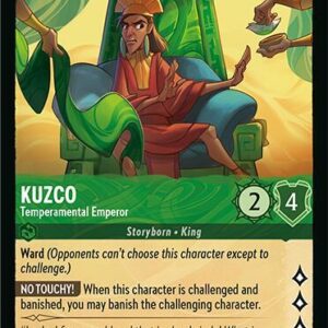 DISNEY LORCANA SINGLE CARDS: FABLED #187: Kuzco – Temperamental Emperor (Rare 69/204: NM)