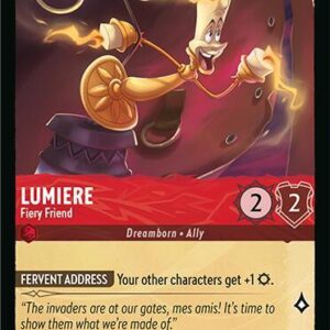 DISNEY LORCANA SINGLE CARDS: FABLED #215: Lumiere – Fiery Friend (Rare 121/204: NM)