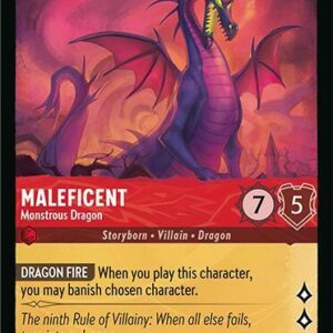 DISNEY LORCANA SINGLE CARDS: FABLED #223: Maleficent – Monstrous Dragon (Legendary 108/204: NM)