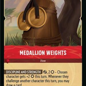 DISNEY LORCANA SINGLE CARDS: FABLED #242: Medallion Weights (Uncommon Foil 134/204: NM) DISNEY LORCANA SINGLE CARDS: FABLED #242: Medallion Weights (Uncommon Foil 134/204: NM)