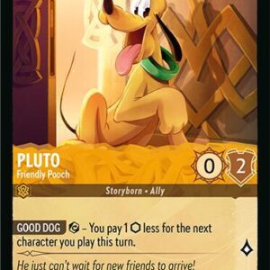DISNEY LORCANA SINGLE CARDS: FABLED #303: Pluto – Friendly Pooch (Common Foil 21/204: NM)