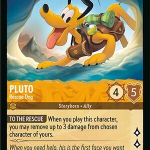 DISNEY LORCANA SINGLE CARDS: FABLED #304: Pluto – Rescue Dog (Common 16/204: NM)