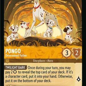 DISNEY LORCANA SINGLE CARDS: FABLED #307: Pongo – Determined Father (Super Rare 2/204: NM)