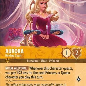 DISNEY LORCANA SINGLE CARDS: FABLED #32: Aurora – Holding Court (Epic Holofoil 206/204: NM)