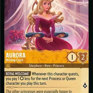 DISNEY LORCANA SINGLE CARDS: FABLED #34: Aurora – Holding Court (Uncommon Foil 6/204: NM)